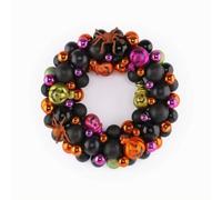 Amagogo Couronne de Porte Festive Couronne Décoration Guirlande Ornement Perles à l'aspect Métallique et Boules Rondes Reflets Mats et Brillants Détails, Petit Modèle