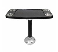 Amagogo Guéridon Bateau Table Robuste D'intérieur Bateau Base Fixation Design Plat, Noir Carbone