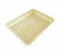 Amagogo Panier à Tressé Panier Plateau Corbeille Rangement Tressage Rectangulaire Élégant et Robuste Adapté aux Buffets d'Entreprise Tables de Réception, Beige, 30x20x7cm