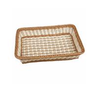 Amagogo Panier à Tressé Panier Plateau Corbeille Rangement Tressage Rectangulaire Élégant et Robuste Adapté aux Buffets d'Entreprise Tables de Réception, Multicolore, 30x20x7cm
