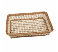 Amagogo Panier à Tressé Panier Plateau Corbeille Rangement Tressage Rectangulaire Élégant et Robuste Adapté aux Buffets d'Entreprise Tables de Réception, Multicolore, 45x35x8cm