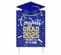 Amagogo Panneau de Pelouse 2025 Graduation Yard Sign Panneau Jardin Affiche Extérieure Pancarte Célébration Matériau PP et Métal Installation en Secondes, Panneau De Jardin De Graduation 2025 Vert