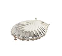 Amagogo Plat à Bonbons upport Brillant, Argenté, Grand - Longueur 35 Cm, Largeur 31 Cm, Hauteur 9,5