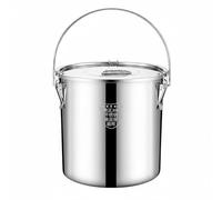 Amagogo Seau en Acier Inoxydable 304 Seau Métal Contenant Couvercle Hermétique Anse Renforcée Étanche Alimentaire pour Stockage Eau Huile Spiritueux Adapté à Cuisine Atelier Chantier, 25-25cm