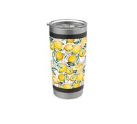 Amalfi Lemon Italian Summer Girl Preppy Pattern Gobelet isotherme en acier inoxydable double paroi