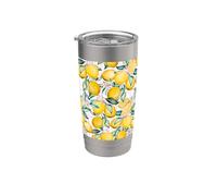 Amalfi Lemon Italian Summer Girl Preppy Pattern Gobelet isotherme en acier inoxydable double paroi