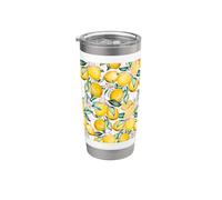 Amalfi Lemon Italian Summer Girl Preppy Pattern Gobelet isotherme en acier inoxydable double paroi
