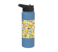 Amalfi Lemon Italian Summer Girl Preppy Pattern Stainless Steel Insulated Water Bottle