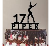 Amalifcor-topper240222-a017 Décoration de gâteau d'anniversaire personnalisée sur le thème féminin de gymnastique, acrylique ou bois, pour nouveauté amusante, 15,2 à 19,8 cm