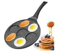 Amalindo Poêle à pancake - 26 cm - Pour 7 œufs - Revêtement anti-adhésif - Poêle à induction - Pour œufs, crêpes