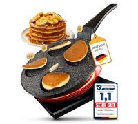 Amalindo Poele a Pancakes Ø 26 cm - 4 Empreintes, Revetement Marbre Antiadhesif sans PFOA, Compatible Induction, Gaz et Vitroceramique pour Blinis et Oeufs