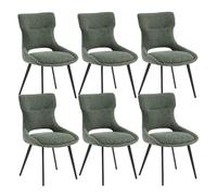 AMANDA - Lot de 6 Chaises Tissu Coloris Vert