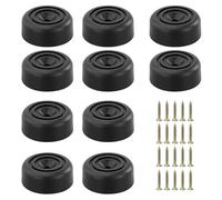 AMANDELIZABE Lot de 10 pieds de meubles ronds - Diamètre : 33 x H 13 mm - En plastique - Pour meubles, canapé, chaise - Avec 8 vis