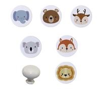 Amandelizabe Lot de 6 boutons pour meubles en bois pour enfants, 1 bouton rond pour tiroirs