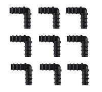 AMANDELIZABE Lot de 9 raccords de tuyau en L - 13,0 mm - Connecteur d'angle coudé à 90° - Noir - Accessoire de raccord de tuyau pour système d'irrigation