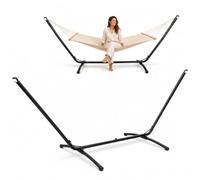 AMANKA 310x100 Support Hamac Acier jusqu'à 120 kg - Pied Hamac 2 Places - Pied pour Hamac Suspendu Exterieur Support Hamac Métal Interieur - Structure pour Hamac a Pied - Support Hamac 2 Personnes