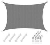 AMANKA 3x2 Voile d'Ombrage Rectangulaire Respirante - Toile de Jardin avec Fixation Acier INOX