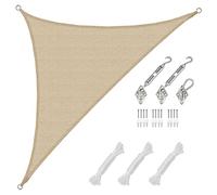 AMANKA 3x3x4,2 Voile d'Ombrage Triangulaire Respirante - Toile de Jardin UV avec Fixation Acier INOX