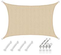 AMANKA 3x4 Voile d'Ombrage Rectangulaire Respirante - Toile de Jardin avec Fixation Acier INOX