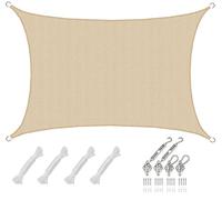 AMANKA 3x5 Voile d'Ombrage Rectangulaire Respirante - Toile de Jardin avec Fixation Acier INOX