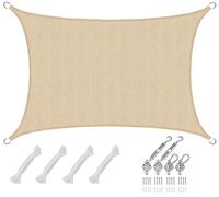 AMANKA 4,2x4,2x6 Voile d'Ombrage Rectangulaire Respirante - Toile de Jardin avec Fixation Acier INOX