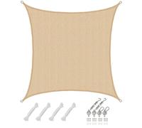 AMANKA 4x4 Voile d'Ombrage Carrée Respirante - Toile de Jardin UV avec Fixation Acier INOX