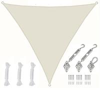 AMANKA 4x4x4 Voile d'Ombrage Triangulaire Étanche à l'eau - Toile de Jardin avec Fixation Acier INOX