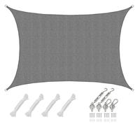 AMANKA 4x6 Voile d'Ombrage Rectangulaire Respirante - Toile de Jardin avec Fixation Acier INOX