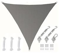 AMANKA 5x5x5 Voile d'Ombrage Triangulaire Respirante - Toile de Jardin UV avec Fixation Acier INOX