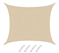 AMANKA 6x5 Voile d'Ombrage Rectangulaire - 90% UV Protection - Toile d'Ombrage Perméable - Toile Pergola Voiles d'Ombrage pour Patio Bache d'Ombrage Parasol Toile Perméable Protege Soleil Terrasse