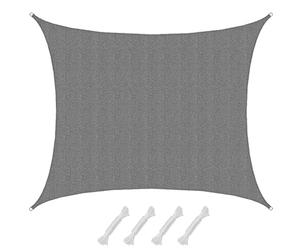 AMANKA 6x5 Voile d'Ombrage Rectangulaire - 90% UV Protection - Toile d'Ombrage Perméable - Toile Pergola Voiles d'Ombrage pour Patio Bache d'Ombrage Parasol Toile Perméable Protege Soleil Terrasse