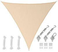 AMANKA 6x6x6 Voile d'Ombrage Triangulaire Respirante - Toile de Jardin UV avec Fixation Acier INOX