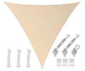 AMANKA 6x6x6 Voile d'Ombrage Triangulaire Respirante - Toile de Jardin UV avec Fixation Acier INOX