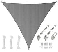 AMANKA 7x7x7 Voile d'Ombrage Triangulaire Respirante - Toile de Jardin UV avec Fixation Acier INOX