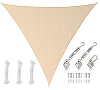 AMANKA 7x7x7 Voile d'Ombrage Triangulaire Respirante - Toile de Jardin UV avec Fixation Acier INOX