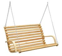 AMANKA Banc de Balancelle de Jardin en Bois de Mélèze Huilé - pour 3 Personnes avec Accoudoirs et Siège - Charge Maximale 260 Kg - Mobilier Extérieur Stable et Durable - Support Non Inclus