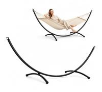 AMANKA Cadre pour Hamac d'Extérieur 300 x 100 cm - Support en Métal Résistant aux Intempéries jusqu'à 120 kg - Armature pour Chaise Longue Oscillante et Hamac à Barres