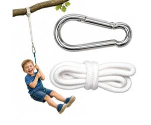 AMANKA Ensemble de Fixation Hamacs Balancoires Kit Complet - Cordes et Mousquetons Inclus - Charge Maximale 160 Kg -Installation Facile - Accessoire de Suspension Jardin Terrasse Camping