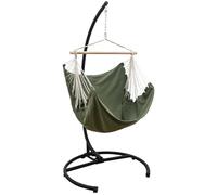 AMANKA Fauteuil suspendu avec armature - 210 cm - Avec support et fauteuil de relaxation XL - Balançoire de jardin pour adultes - Fauteuil de jardin, de balcon, à bascule