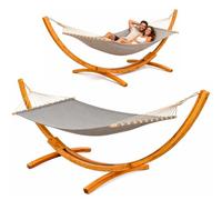 AMANKA Hamac sur Pied en Bois 325 cm - Structure Suspendue pour 2 Personnes