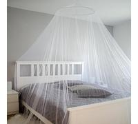 AMANKA Moustiquaire 12 M - Anneau 65 Cm 180 Mailles pour 6,45 Cm2-378 G - Ciel de Lit Double Berceau en Tissu Polyester - Sac de Transport Inclus - Utilisation Chambre Jardin Vacances - Standard OMS