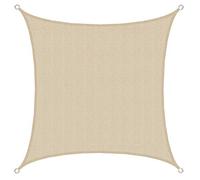 Voile d'ombrage carrée AMANKA 2x2m beige - Protection solaire UV 80% - Résistante à la déchirure et à l'usure