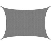 AMANKA Voile d'ombrage UV - 3x4m HDPE Rectangulaire Protection Solaire Toile de Jardin Balcon Gris