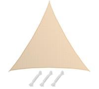 AMANKA Voile d'ombrage XXXL 6x6x6m toile triangulaire de jardin pour faire ombre en PE-HD respirant perméable Crème