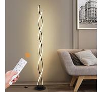AManLife Lampadaire sur pied salon, LED Lampadaire, Lampe Salon 3 températures de couleur et 5 niveaux de luminosité, 140 cm - Lampe sur pied noir pour salon chambre Restaurants bureaux