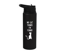 Amant de chats drôles Stainless Steel Insulated Water Bottle