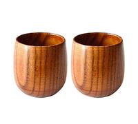 Amaoma Tasse en Bois Set Tasse de Thé Tasse de Voyage, Portable en Bois Tasse à Café Mug, Naturel Pour Café Bière Lait jus de jus, Idéal cadeau pour les amis (2pcs / set)