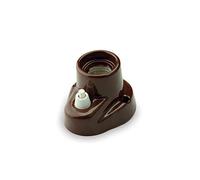 AMARCORDS - Appliques en porcelaine avec bouton, prise E27, base avec interrupteur, douille vintage de couleur MARRON