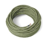 Amarcords - Câble électrique textile couleur ORIGAN, rond, chanvre, 20 mètres, avec mise à la terre 3x0,75 - Fil vintage en tissu coloré, pour lampes, lustres, appliques et abat-jours.