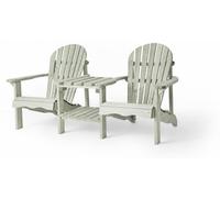 AMATA Fauteuil Adirondack 2 places avec table, pin massif – vert eucalyptus